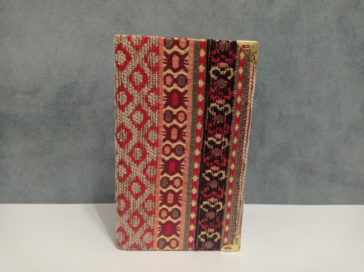 Woven Turkish Kilim Fabric Notebook, Lined Journal