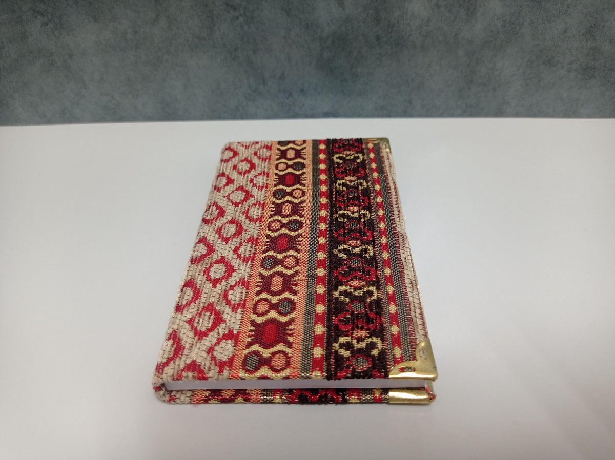 Woven Turkish Kilim Fabric Notebook, Lined Journal