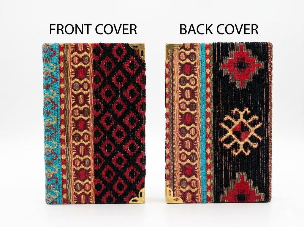 Chenille Jacquard Notebook, Turkish Rug Design, Kilim Pattern
