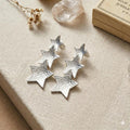 Silver plated  Star Earrings, Triple Tiered Celestial Dangles, Turkish Artisanship, Hypoallergenic Brass Jewelry