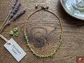 Handmade Peridot Necklace, Brass & Waxed Cord, Adjustable Jewelry