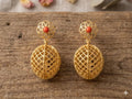 Gold Plated Brass Flower Earrings, Pink Agate Gemstone, Lightweight