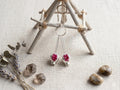 Pomegranate Ruby Jade Earrings: Boho Silver Plated Abundance Jewelry