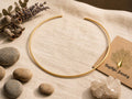 Polished Brass Choker – Minimalist Turkish Neck Ring for Charms, Pendants