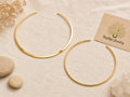 Polished Brass Open Choker Necklace: Minimalist Turkish Jewelry for Charms, Pendants