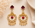 Exquisite Art Deco Bee Earrings with Coral Dangles & Enamel Chandelier Jewelry