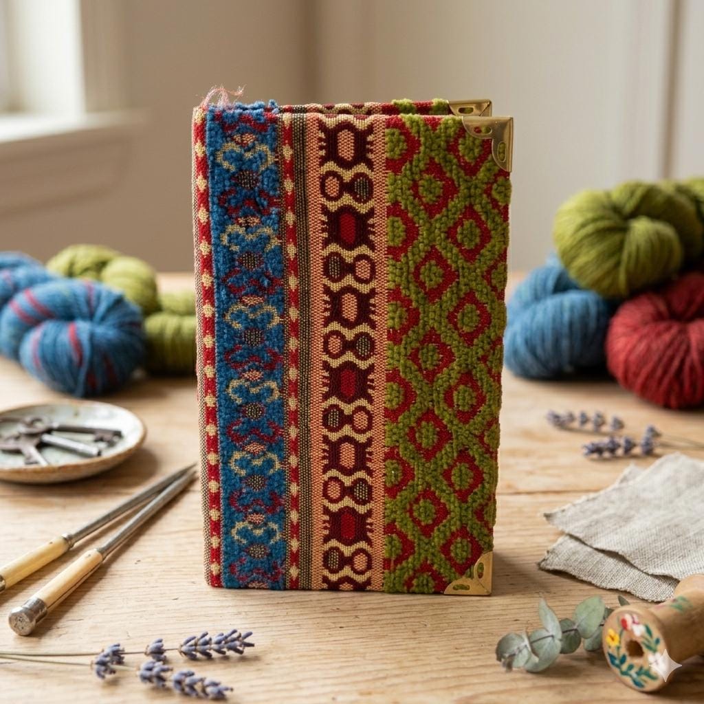 Velvet Ikat Turkish Fabric Travel Journal – Brass Corners, Lined Pages