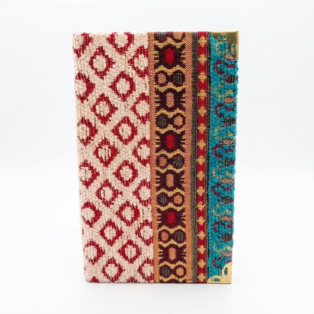 Velvet Ikat Hardcover Notebook, Turkish-Style Fabric Journal
