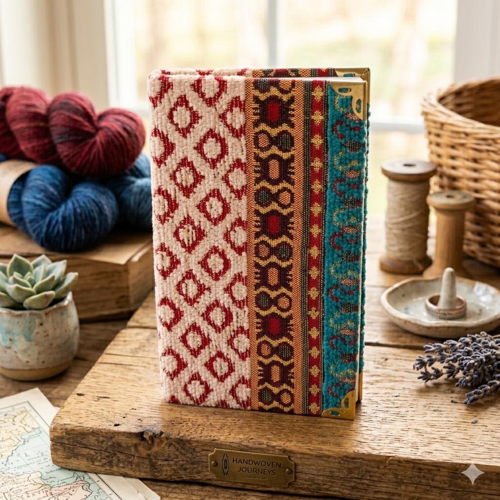 Velvet Ikat Hardcover Notebook, Turkish-Style Fabric Journal