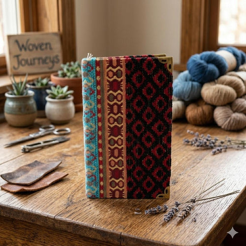 Chenille Jacquard Notebook, Turkish Rug Design, Kilim Pattern