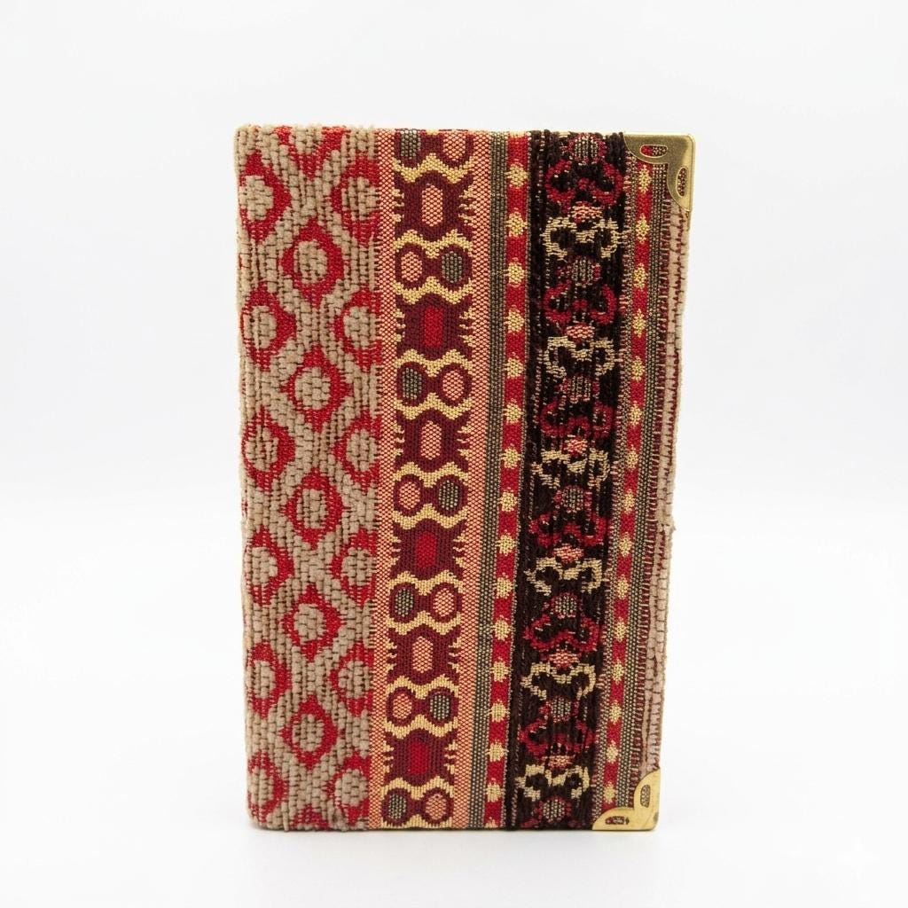 Woven Turkish Kilim Fabric Notebook, Lined Journal