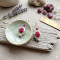 Pomegranate Seed Earrings: Ruby Jade Bronze Silver Plated Boho Chic Style