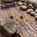 Gold Plated Blue Jade Dragonfly Earrings – Ottoman Style Dangle Jewelry