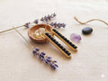 Black Agate Seed Pod Earrings, Gold Plated Bronze, Boho Dangle Jewelry