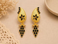 Stylish Black Agate Gold Plated Brass Dangle Earrings for Everyday and Special Occasions