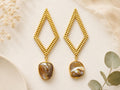 Elegant Art Deco Baroque Pearl Gold Plated Dangle Earrings - Hypoallergenic with Gift Packaging