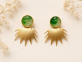 Stylish Green Agate Gold Plated Brass Earrings for Daily Wear and Special Occasions