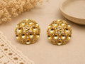 Gold Plated Openwork Earrings, Boho Lace Studs