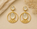 Gold Plated Cat Eye Stone Dangle Earrings: Chandelier Style for Daily & Special Occasions