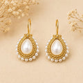 Turkish-inspired Gold Plated Dangle Earrings with Majorca Pearl Detailing